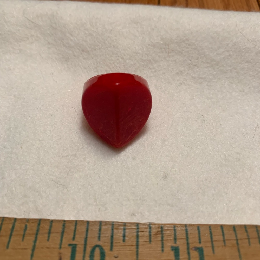 Vintage and Rare Red Swirl Bakelite Women's Ring